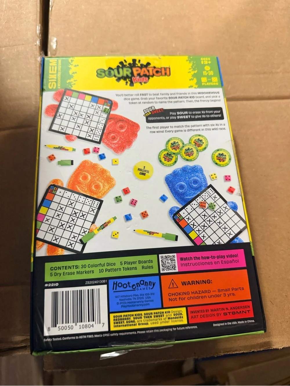 Sixem Sour Patch Kids Mischievous Dice Game Hootenanny Games NIB Sealed